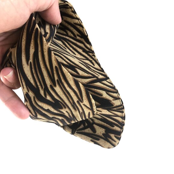 Barry Bricken Silk Blend Shirt XL Brown Black Animal Print Button Up Top - Picture 5 of 10